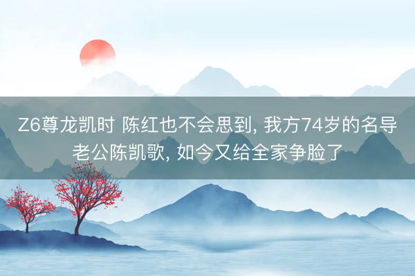 Z6尊龙凯时 陈红也不会思到， 我方74岁的名导老公陈凯歌， 如今又给全家争脸了