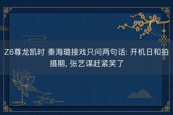 Z6尊龙凯时 秦海璐接戏只问两句话: 开机日和拍摄期， 张艺谋赶紧笑了