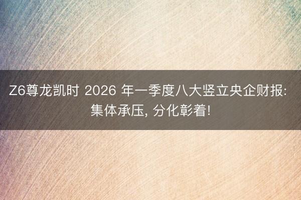 Z6尊龙凯时 2026 年一季度八大竖立央企财报: 集体承压， 分化彰着!
