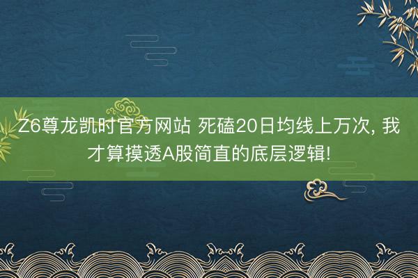 Z6尊龙凯时官方网站 死磕20日均线上万次， 我才算摸透A股简直的底层逻辑!