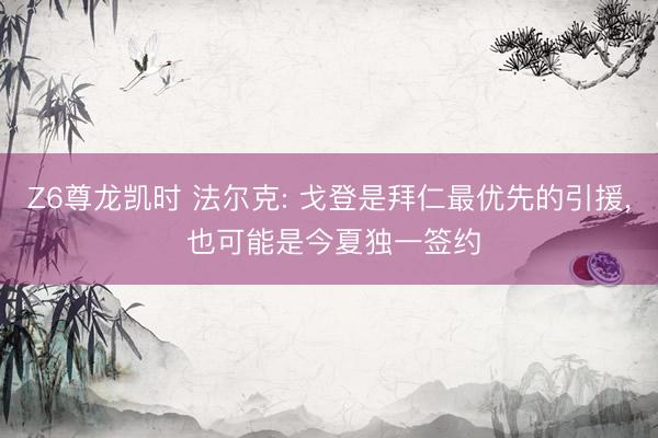 Z6尊龙凯时 法尔克: 戈登是拜仁最优先的引援， 也可能是今夏独一签约