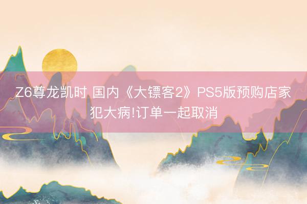 Z6尊龙凯时 国内《大镖客2》PS5版预购店家犯大病!订单一起取消