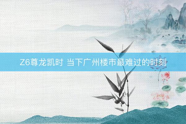 Z6尊龙凯时 当下广州楼市最难过的时刻