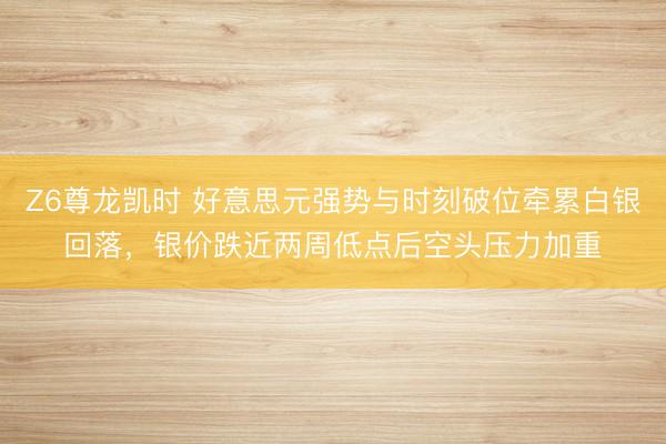 Z6尊龙凯时 好意思元强势与时刻破位牵累白银回落，银价跌近两周低点后空头压力加重