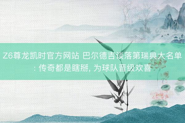 Z6尊龙凯时官方网站 巴尔德吉谈落第瑞典大名单: 传奇都是瞎掰， 为球队晋级欢喜