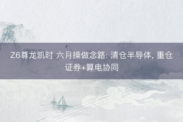 Z6尊龙凯时 六月操做念路: 清仓半导体， 重仓证券+算电协同