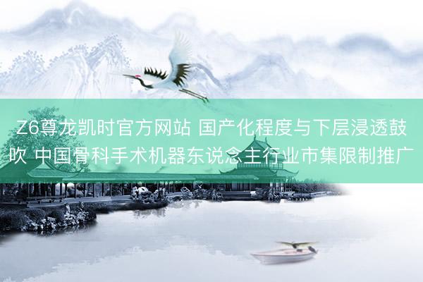 Z6尊龙凯时官方网站 国产化程度与下层浸透鼓吹 中国骨科手术机器东说念主行业市集限制推广
