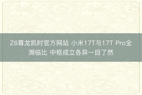 Z6尊龙凯时官方网站 小米17T与17T Pro全濒临比 中枢成立各异一目了然