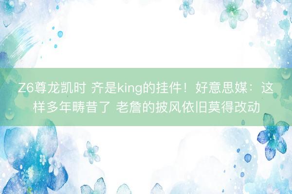 Z6尊龙凯时 齐是king的挂件！好意思媒：这样多年畴昔了 老詹的披风依旧莫得改动