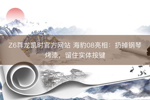 Z6尊龙凯时官方网站 海豹08亮相：扔掉钢琴烤漆，留住实体按键