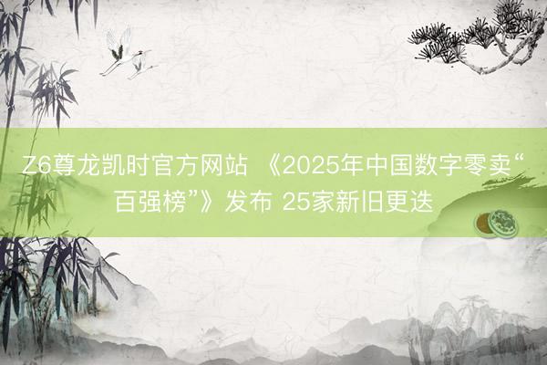 Z6尊龙凯时官方网站 《2025年中国数字零卖“百强榜”》发布 25家新旧更迭