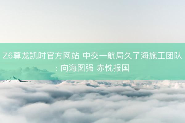 Z6尊龙凯时官方网站 中交一航局久了海施工团队: 向海图强 赤忱报国